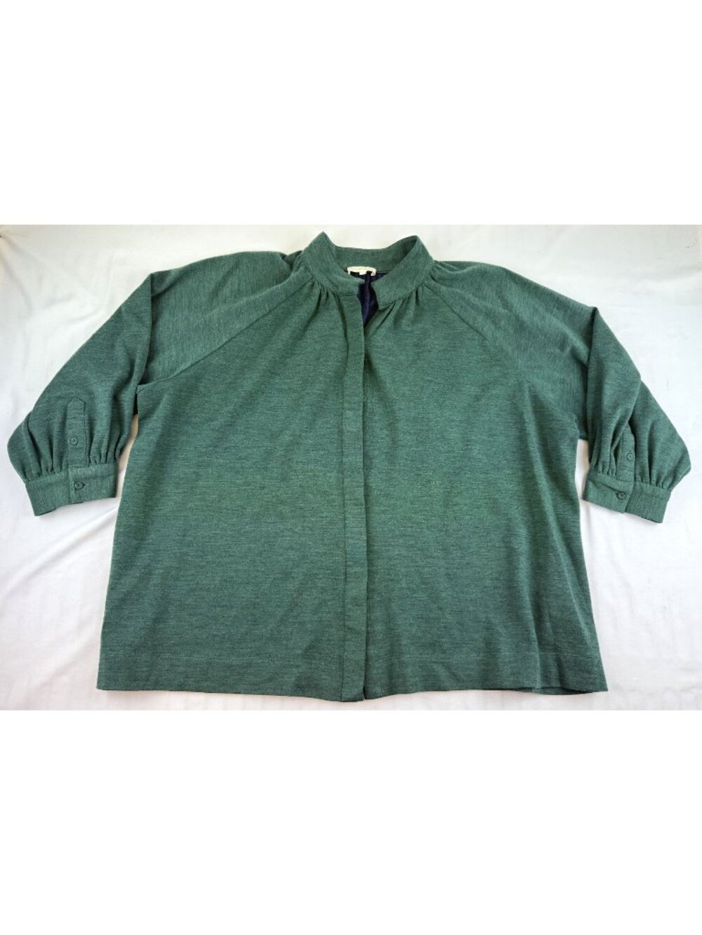 ANN MASHBURN Green Wool Blend Oversized Cardigan Sweater XL